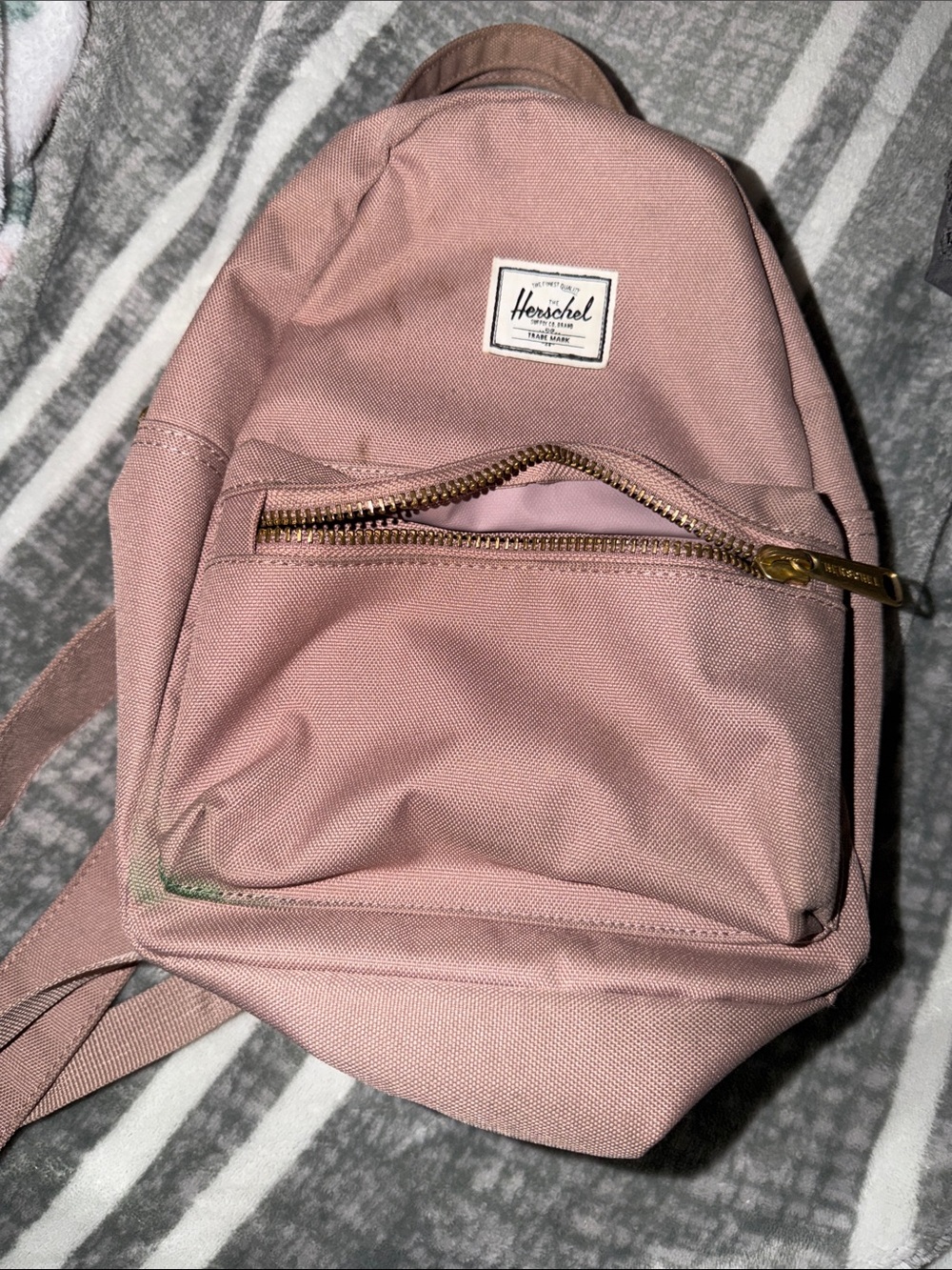 Herschel Supply Company Small Backpack in Dusty Rose with Gold Zipper